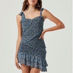 ASTR the label black floral mini dress